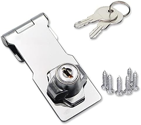 引き出し 錠 2.5インチ 1個セット ネジ付き 銀 補助錠 クローゼット錠 防犯錠 金具 鍵付き錠 引き戸錠 ショーケース錠 ドアキャビネット 食器棚 扉 収納ボックス 簡単設置 セキュリティ対策