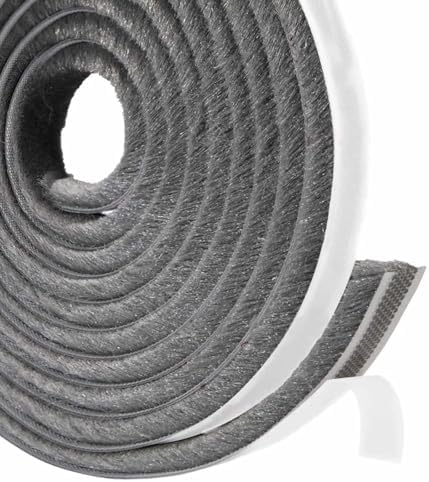 隙間テープ 起毛タイプ 5m×9mm×5mm グレー 網戸用 隙間対策
