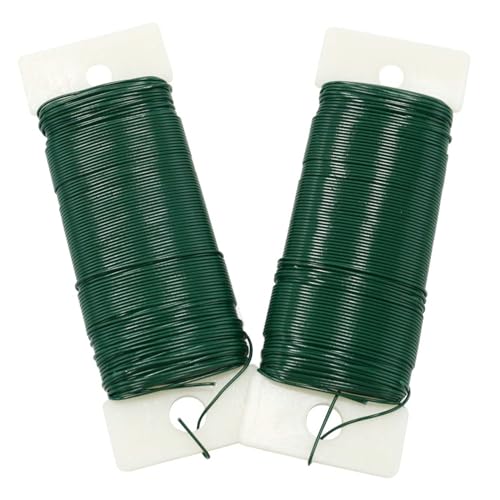 塗装鉄線 35m 2巻 グリーン DIY 工芸品 フラワーアレンジメント ワイヤー
