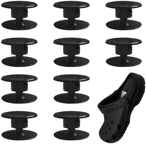 クロッグサンダル 補修部品 10個セット リベットボタン リペアパーツ 靴用 (ブラック)