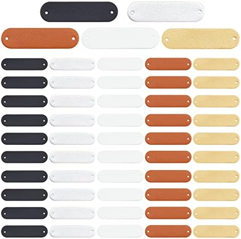 革タグ 100個 5色 PUレザーラベル 縫製穴付き 縫製アクセサリー DIY 手作り 手芸 15x12mm