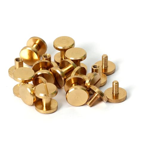 Rakuten - スクリュー 真鍮 10×4×6mm 12個 バッグ ベルト カバン 修理 レザークラフト DIY ハンドメイド パーツ