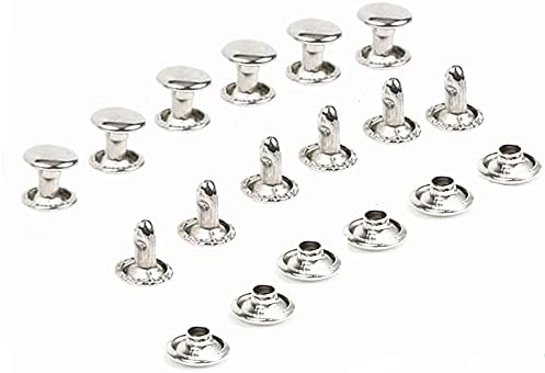 200組入 ステンレス鋼 カシメ金具 8mm DIY 手芸用 (8mm x 8mm シルバー)