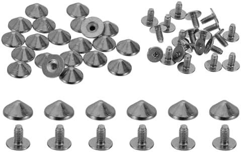 衣服用 スタッズ 10mm 20セット レザーリベット メタルスクリュースタッズ 4.7x10mm 黒