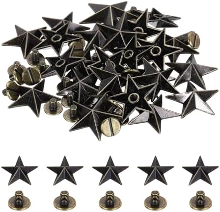 20.5mm スターリベット 25セット レザーリベットスタッズ ブロンズトーン