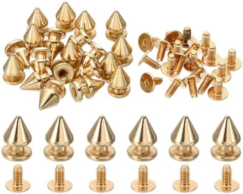 衣服用 12mm スタッズ 20セット レザーリベット メタルスクリュースタッズ 8x12mm ゴールドトーン
