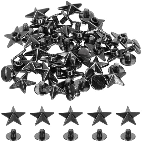 16mm スターリベット 25セット レザーリベットスタッズ ダブルキャップス 装飾修理 DIY 衣類 ベルト バッグ 靴 黒