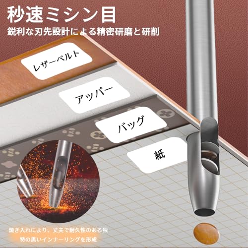 穴あけパンチ 10サイズセット 0.5mm 0.8mm 1mm 1.2mm 1.5mm 2mm 2.5mm 3mm 3.5mm 4...