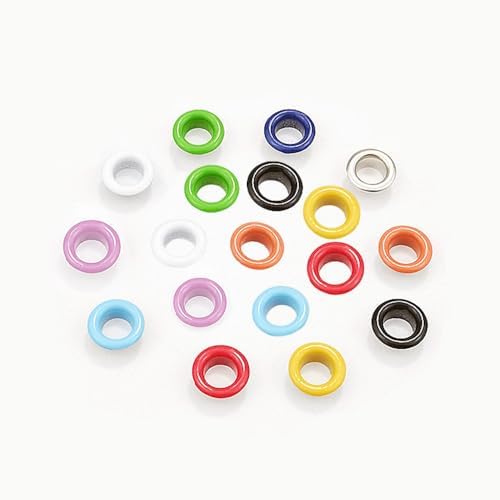 両面ハトメキット 10色 400組 5mm 打ち具セット 収納ケース付き DIY 手作り パーツ