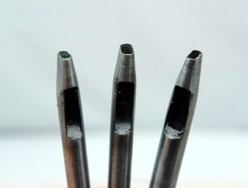 楕円 ポンチ レザークラフト 工具 セット 皮抜き 型抜き 穴あけ ポンチ 3本セット ...