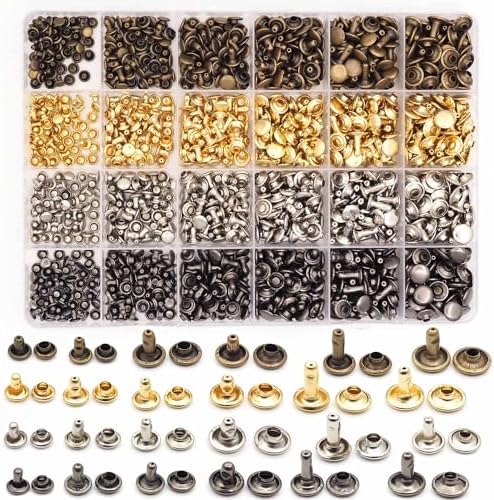 600組 リベット 5mm 6mm 7mm 8mm 9mm DIY 手芸 4色 ミックス 収納ボックス付き