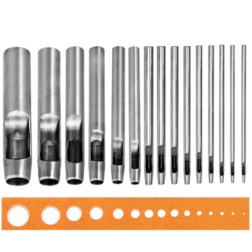 穴あけポンチ 15サイズ セット レザーパンチ DIY ツール 0.5mm-10mm