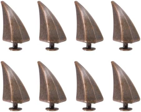 17mm スパイク スタッズ 8セット ホーンリベット スクリューバック レザークラフト ドラゴン パンクスタイル リベットキット DIY カスタムクラフト 衣類 靴 ベルト バッグ 襟 レッドエンシェントシルバー