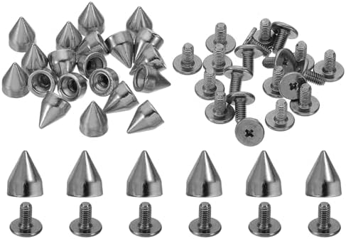 衣服用 9mm スタッズ 20セット レザーリベット メタルスクリュースタッズ 7x9mm 黒