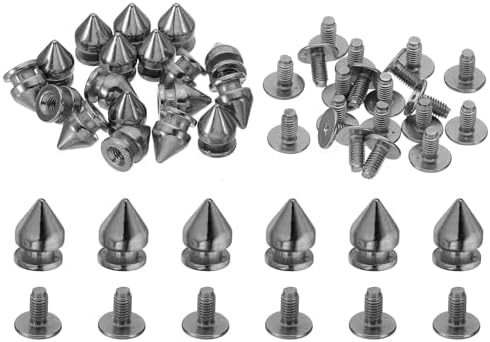 衣服用 スタッズ 10mm 20セット レザーリベット メタルスクリュー 7x10mm 黒