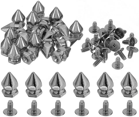 衣類用 スタッズ 20セット レザーリベット メタルスクリュースタッズ 8x14mm 黒