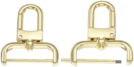 回転式 バックルフック 取り外し可能なスナップフック 2個 スクリューバー付き バッグストラップ交換用 DIY クラフトハードウェア ライト金