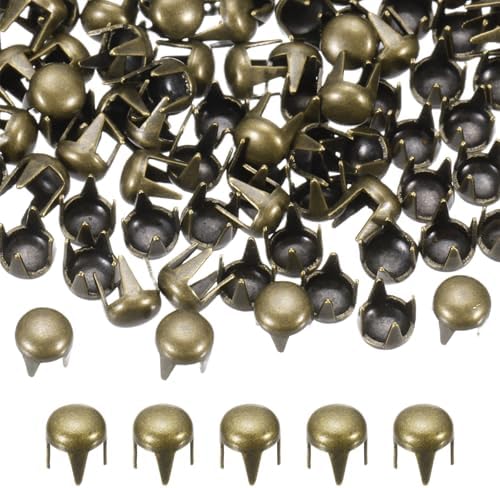 3.5mm ラウンドドームリベット 180個 メタル 4本爪 スタッド DIY レザークラフト 装飾 修理 バッグ 靴 ..