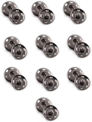 乐天商城 - 15mm スナップボタン ブラック 10組入り 縫い付けタイプ 打ち具不要 黒色ボタン 衣料 バッグ 雑貨 DIY 用