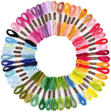 刺繍糸 50色セット 8m×6本綴 ほつれにくい 色落ち防止 多用途 手芸 DIY