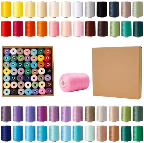 49色 ミシン糸 セット 1000ヤード巻 大容量 普通地用 家庭用 手縫い糸
