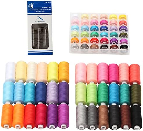 糸 セット 36色 手縫い針付き ボビンセット ミシン糸 補修用糸 DIY 縫製糸