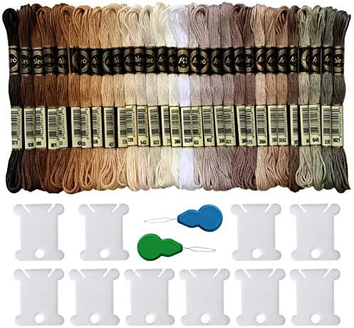 30色 刺繍糸 ブラウン系 縫い糸 手芸用糸 刺しゅう糸セット 光沢 きれい クロスステッチ 30束 6本綴 180本