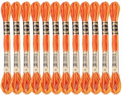 刺繍糸 12個セット ポリエステル製 クロスステッチ用 オレンジ