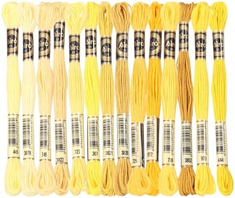 刺繍糸 14個セット ポリエステル製 クロスステッチ用 マルチカラーイエロー