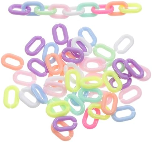 200個 プラスチック チェーン アクリル チェーン リング カラフル DIY アクセサリー 材料 携帯電話 マスク バッグ 装飾 ネックレス ブレスレット