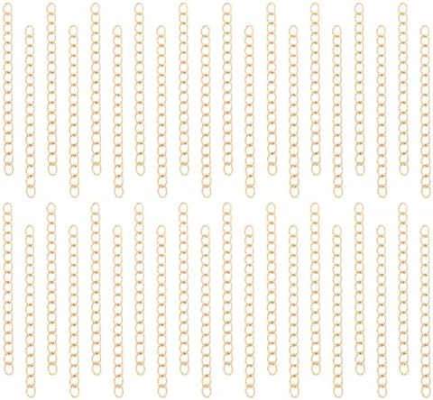 100本 47~53mm ステンレス製 延長用チェーン 調節可能 接続チェーン エンドエクステンダーチェーン 拡張チェーン ブレスレット ネックレス チェーンパーツ アクセサリーパーツ DIY ハンドメイド 手芸材料 3mm太め