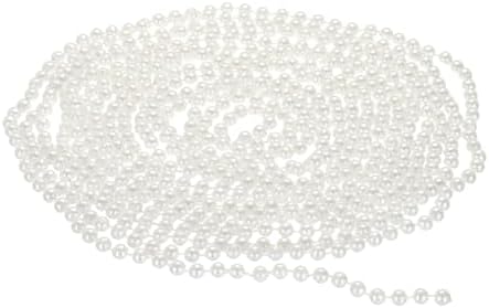 ビーズチェーン 手芸 パールビーズ 長さ5 M 直径6 mm アクセサリーパーツ ハンドメイドチェーン 手芸資材 ネックレスチェーン ブレスレットチェーン クリスマスツリー用 ホワイト