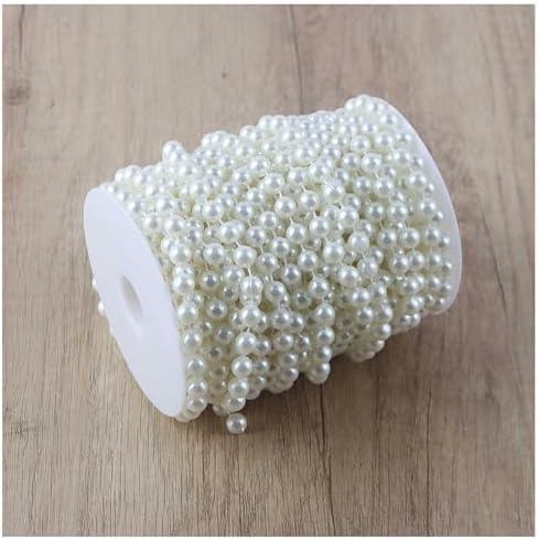 ビーズチェーン フェイクパールビーズ DIY 髪飾り ネックレス ブレスレット 手芸用品 ガーランド 花飾り 装飾 結婚式 パーティー (8mm 長さ17m)