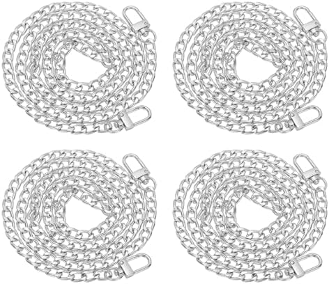 パースチェーン 120cm 幅8mm メタルバッグストラップ 交換用 チェーン アクセサリーパーツ DIYクラフト ショルダー用 シルバー