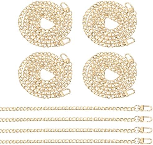 パースチェーン 120cm 幅8mm メタルバッグストラップ バッグ持ち手 交換用 チェーン アクセサリーパーツ DIYクラフト ショルダー ウォレット クラッチ サッチェル ショートバッグ用