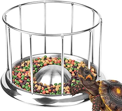 給餌ボウル カメ 餌皿 食器 爬虫類 ペットボウル ステンレス 円型ケージ 餌入れ 水入れ 多機能 自動給水器(XS)