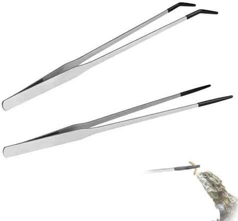 樂天商城 - 爬虫類用 ピンセット 2本セット ステンレス製 27cm ストレート カーブタイプ 給餌用 多機能 ツール