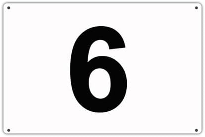 駐車場 番号 プレート 250×165mm 1.5mm PVC製 穴あり 角丸 (6)
