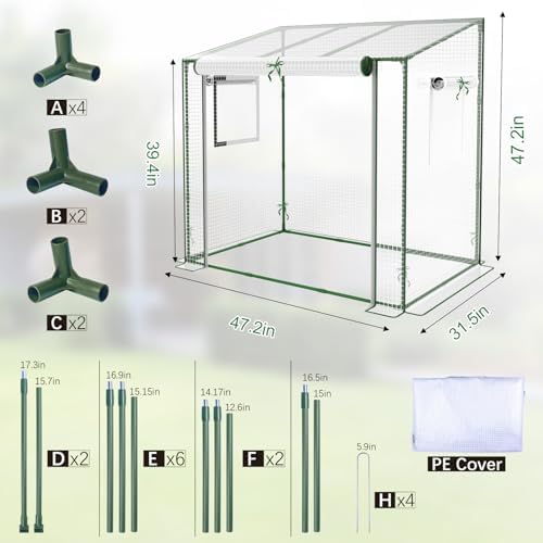 MSMint マルチツール 替刃 販売店のミニ温室 120cm×80cm×120cm 防寒カバー 植物 育苗 簡易温室｜アングル3