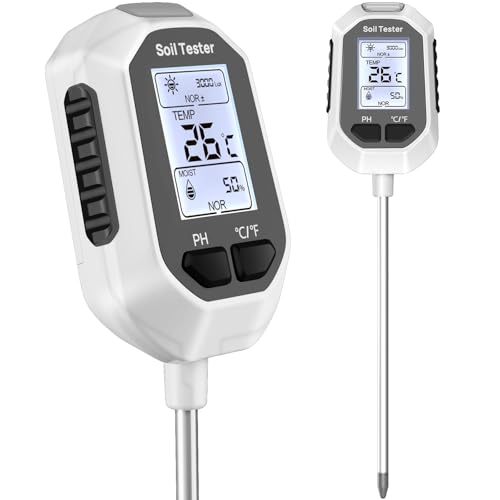 乐天商城 - 5-in-1 土壌テスター 水分 pH 温度 日光 土壌肥沃度 測定器 バックライト LCD ディスプレイ