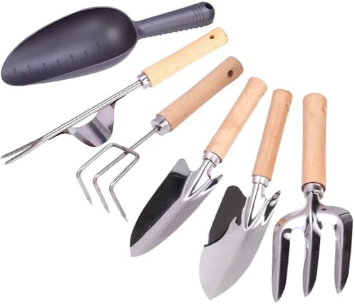 樂天商城 - スコップ ハンドシャベル 移植スコップ 肥料まき用スコップ 熊手 フォーク ガーデニングセット (6個セット)