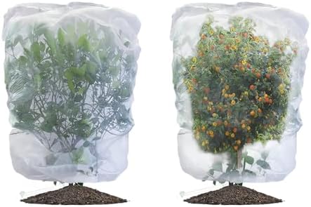 樂天商城 - 防虫ネット 植物保護カバー メッシュ巾着式 防鳥ネット 虫よけカバー (80*100cm)