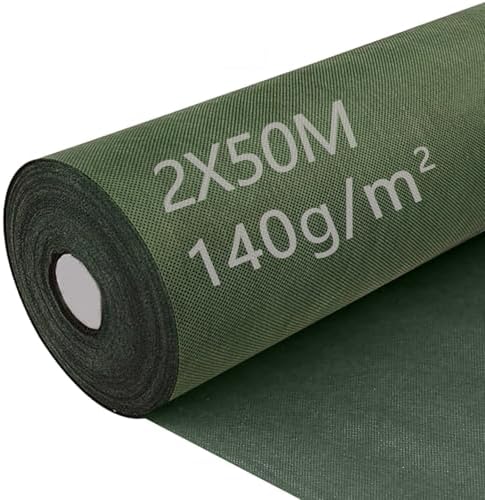 樂天商城 - 防草シート 2m x 50m 140g/m 厚手不織布 UV耐候性 高透水性 除草シート 固定ピン100本付き