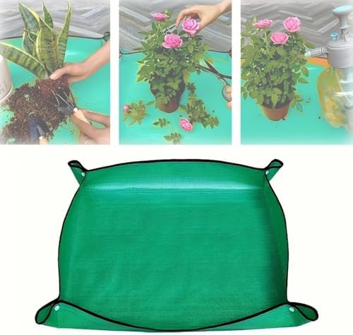 樂天商城 - 園芸シート 100×100cm 作業マット 家庭用 防水 トレー 観葉植物 多肉植物 移植パッド 折り畳み可能 ガーデニンググッズ 1枚