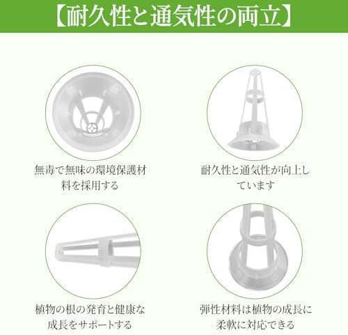 水耕栽培ポット 定植かご 植物栽培 20個セット プラスチックメッシュポット 運搬便利 植物育成カップ 3