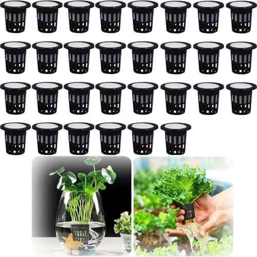 水耕栽培 ポット 35*45mm プラスチックメッシュポット 植物栽培 30個セット