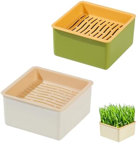 【商品仕様】 セット内容：2個入り サイズ：8.2cm × 8cm × 4.4cm 【素材】 PP製で耐久性に優れ、長く安心して使用できます。 【簡単栽培】 土は不要で、水を注ぐだけで育てられます。 初心者でも手軽に栽培可能です。 【インストールが簡単】 二重層構造により、水替えや掃除が簡単で、衛生的に使用できます。 【多用途】 小麦若葉や猫草だけでなく、豆類などの発芽栽培にも対応しています。【商品仕様】 セット内容：2個入り サイズ：8.2cm × 8cm × 4.4cm 【素材】 PP製で耐久性に優れ、長く安心して使用できます。 【簡単栽培】 土は不要で、水を注ぐだけで育てられます。 初心者でも手軽に栽培可能です。 【インストールが簡単】 二重層構造により、水替えや掃除が簡単で、衛生的に使用できます。 【多用途】 小麦若葉や猫草だけでなく、豆類などの発芽栽培にも対応しています。
