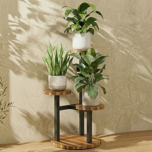 樂天商城 - 3段 植物棚 コンパクト プランターラック おしゃれ 観葉植物台 リビング 寝室 ベランダ
