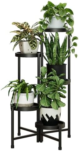 樂天商城 - フラワースタンド 室内 観葉植物 台 棚 プランタースタンド 屋外 スタンド プランターラック おしゃれ アイアン 折りたたみ式 黒