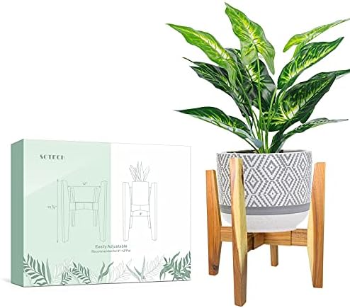 樂天商城 - 竹製 プラントスタンド - モダンな屋内&屋外用植木鉢ホルダー 調節可能なサイズ 8-12インチ